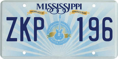 MS license plate ZKP196