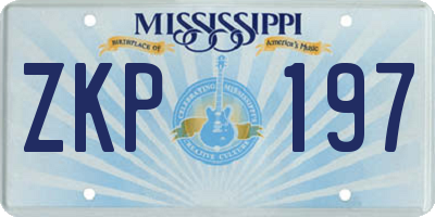 MS license plate ZKP197
