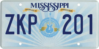 MS license plate ZKP201