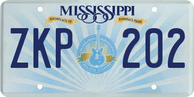 MS license plate ZKP202