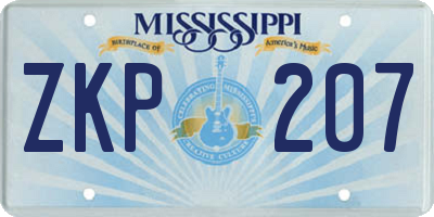 MS license plate ZKP207
