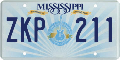 MS license plate ZKP211