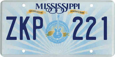 MS license plate ZKP221
