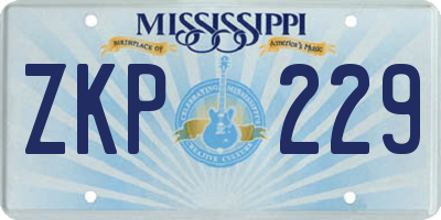 MS license plate ZKP229