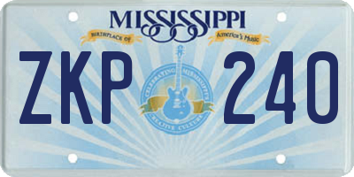 MS license plate ZKP240