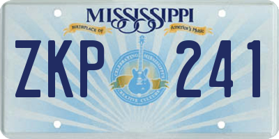 MS license plate ZKP241
