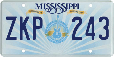 MS license plate ZKP243