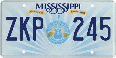 MS license plate ZKP245