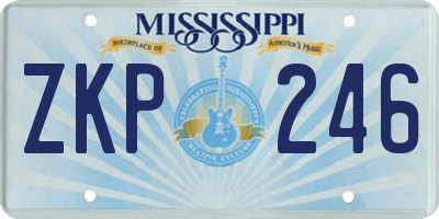 MS license plate ZKP246