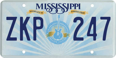 MS license plate ZKP247
