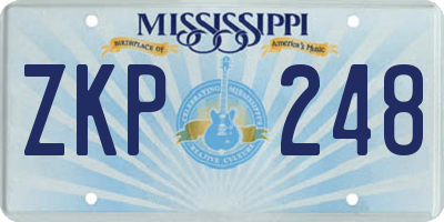 MS license plate ZKP248