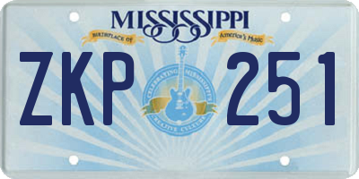 MS license plate ZKP251