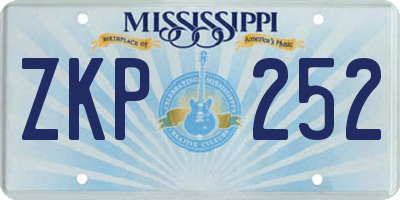 MS license plate ZKP252