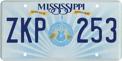 MS license plate ZKP253