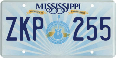 MS license plate ZKP255