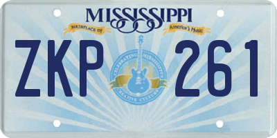 MS license plate ZKP261