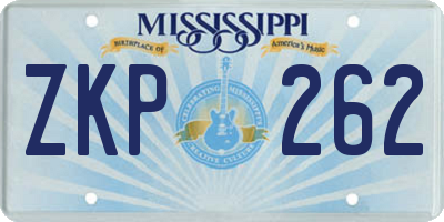 MS license plate ZKP262