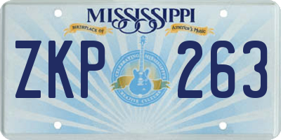 MS license plate ZKP263