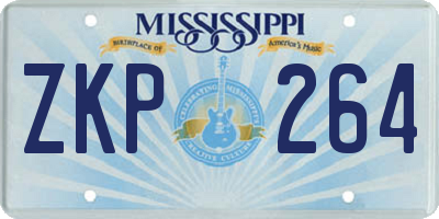 MS license plate ZKP264