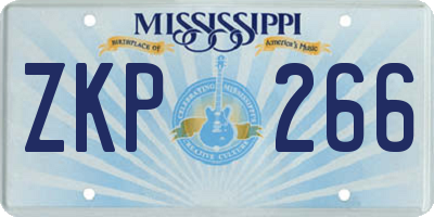 MS license plate ZKP266