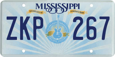MS license plate ZKP267