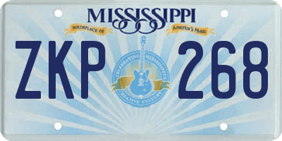 MS license plate ZKP268
