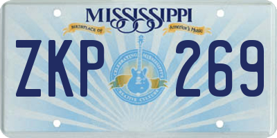 MS license plate ZKP269