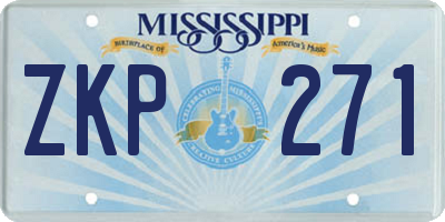 MS license plate ZKP271