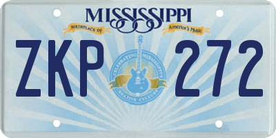 MS license plate ZKP272