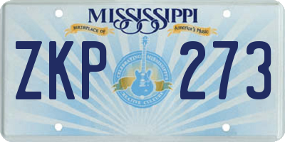 MS license plate ZKP273
