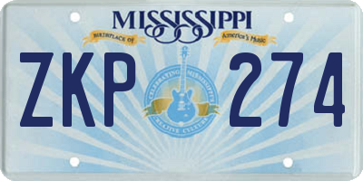 MS license plate ZKP274