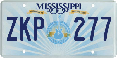 MS license plate ZKP277