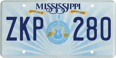 MS license plate ZKP280