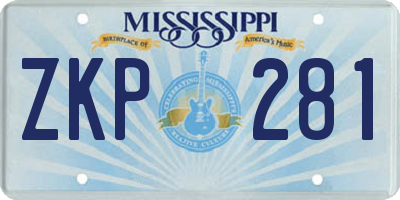 MS license plate ZKP281