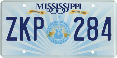 MS license plate ZKP284