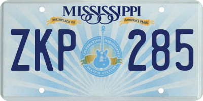 MS license plate ZKP285
