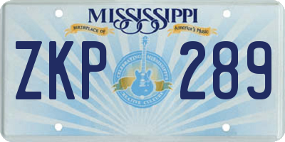 MS license plate ZKP289