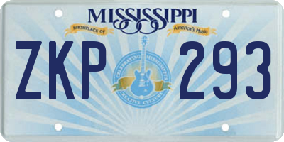 MS license plate ZKP293