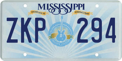 MS license plate ZKP294