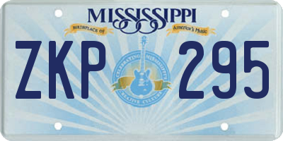 MS license plate ZKP295