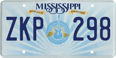 MS license plate ZKP298