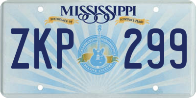 MS license plate ZKP299