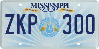 MS license plate ZKP300