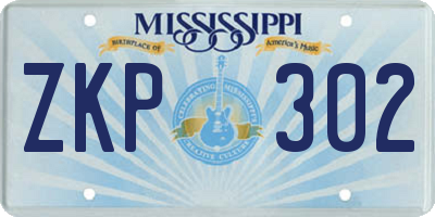 MS license plate ZKP302
