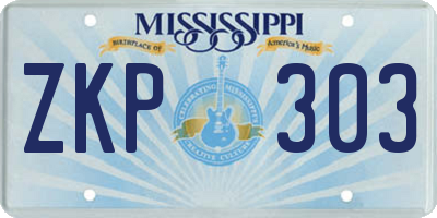 MS license plate ZKP303