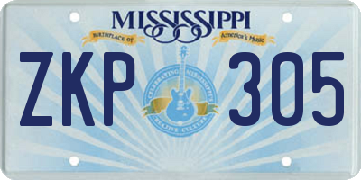 MS license plate ZKP305