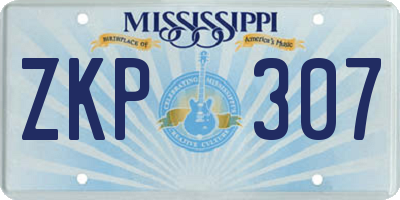 MS license plate ZKP307