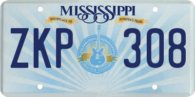 MS license plate ZKP308