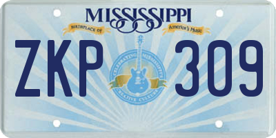 MS license plate ZKP309