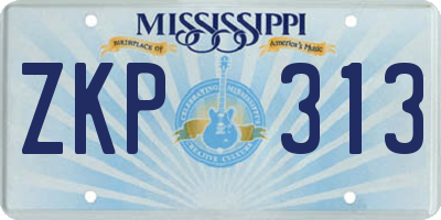 MS license plate ZKP313